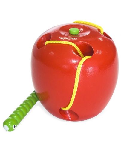 Детска играчка Viga - Дървена ябълка с червейче - 2