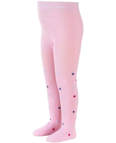 Детски памучен чорапогащник Sterntaler - Със звездички,  86 cm, 18-24 месеца, розов - 2