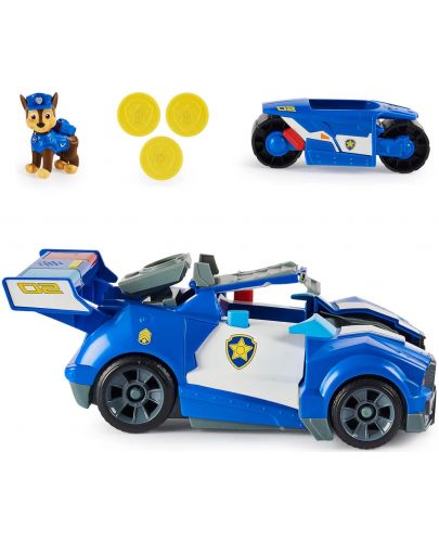 Детска играчка Spin Master Paw Patrol - Трансформираща се полицейска кола, Чейс - 5