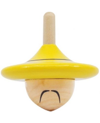 Детска играчка Svoora - Китаецът, дървен пумпал Spinning Hats - 1