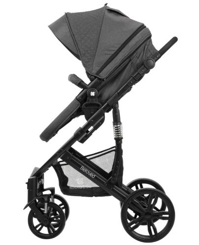Детска количка 3 в 1 Kikka Boo Beloved - Тъмносива, с кош за количка и столче за кола - 4