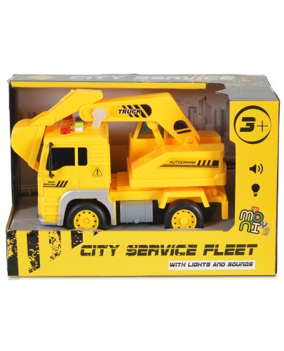 Детска играчка Moni Toys - Камион с лопата, звук и светлини, 1:20 - 1