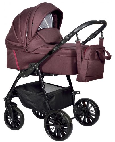 Детска количка Baby Giggle - Sesto, 3в1, бордо - 1
