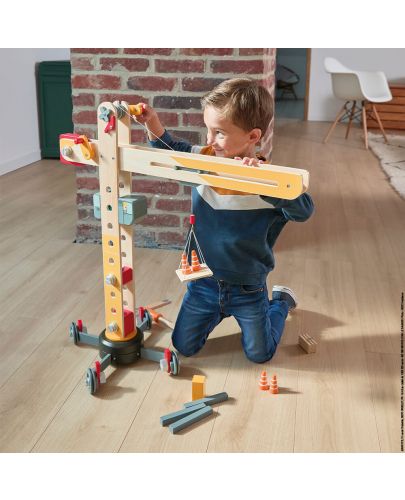 Детска играчка Janod - Дървен кран - 3