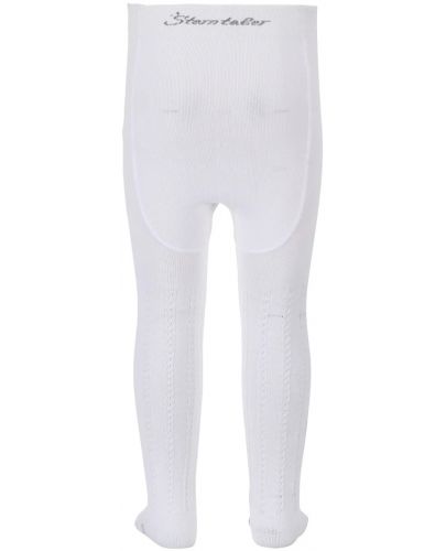 Детски фигурален памучен чорапогащник Sterntaler - Плетеница, 62 cm, 3-4 месеца, бял - 3