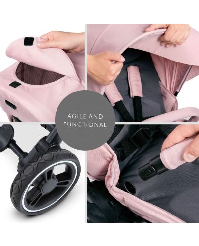 Бебешка лятна количка Hauck Eagle 4S, Pink/Grey, розова - 14