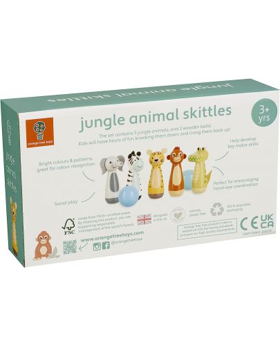 Детски дървен боулинг Orange Tree Toys - Животните от джунглата - 3