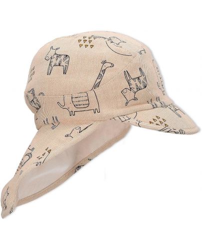 Детска лятна шапка с UV 50+ защита Sterntaler - С животни, 51 cm, 18-24 месеца, бежова - 3