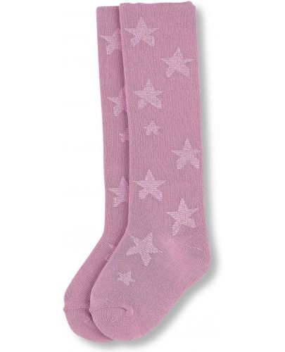Детски памучен чорапогащник Sterntaler - Звездички, 86 cm, 10-12 месеца, розов - 1