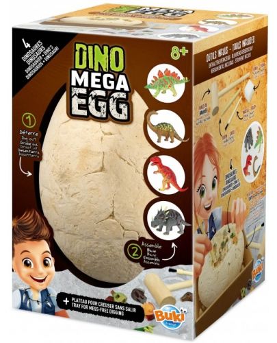 Детска играчка Buki France - Мега яйце, Динозаври - 1