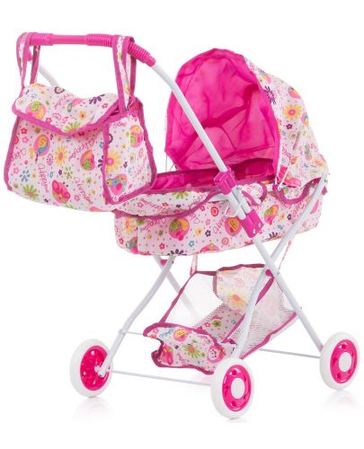 Детска количка за кукли Chipolino Ема - Цветна градинка - 1
