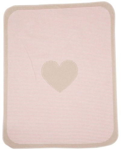 Детско одеяло David Fussenegger - Juwel, Сърце, 70 х 90 cm, розово - 1