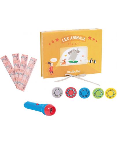 Детска играчка Moulin Roty - Кутия за приказки с животни - 1