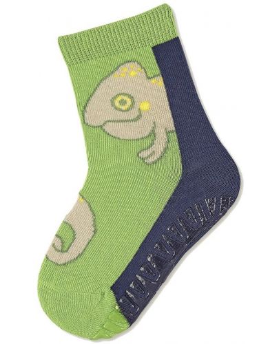 Детски чорапи със силиконова подметка Sterntaler - С хамелеон, 17/18, 6-12 месеца - 1