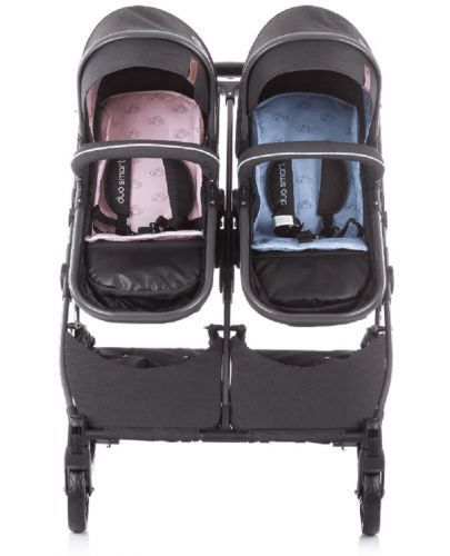 Детска количка за близнаци Chipolino - ДуоСмарт, синьо/розова - 9