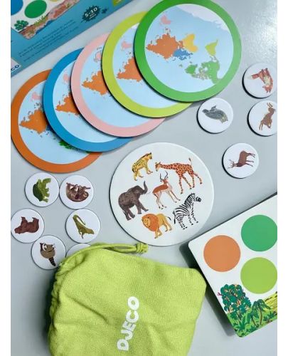 Детска игра с карти Djeco - Животните по света - 5