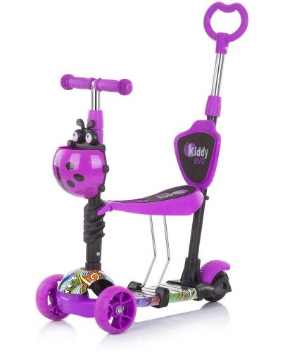 Детски скутер с дръжка Chipolino - Киди Ево, лила графити - 1