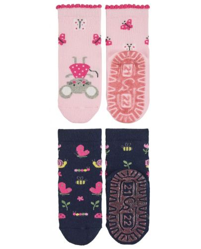 Детски чорапи със силиконова подметка Sterntaler - Мишле, 21/22, 18-24 месеца, 2 чифта - 2