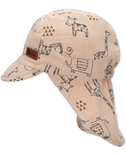 Детска лятна шапка с UV 50+ защита Sterntaler - С животни, 51 cm, 18-24 месеца, бежова - 2