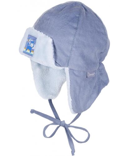 Детска зимна шапка ушанка Sterntaler - за момчета, 47 cm, 9-12 месеца, синя - 1
