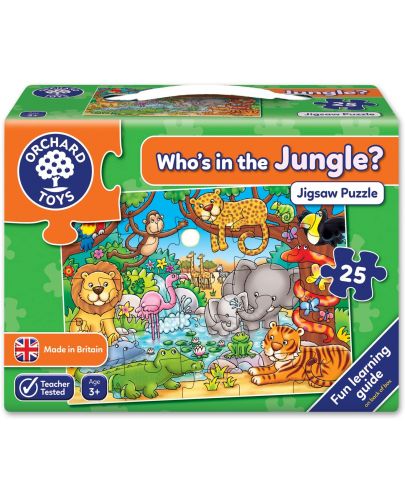 Детски пъзел Orchard Toys - Кой живее в джунглата, 25 части - 1