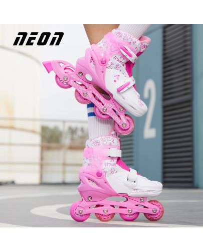 Детски ролери 2 в 1 Yvolution - Neon Combo Skates, размер 30-33, розови - 4