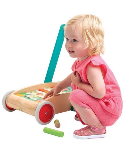 Детски дървен уолкър Tender Leaf Toys - С цветни блокчета - 5