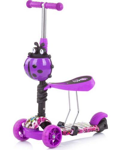 Детски скутер 2 в 1 Chipolino  - Киди Ево, лилави графити - 1
