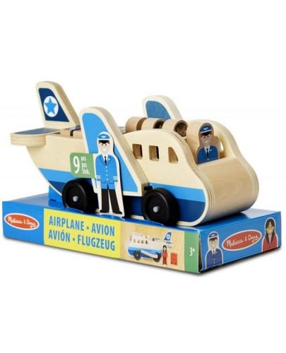 Детска дървена играчка Melissa & Doug - Самолетче с пътници - 2
