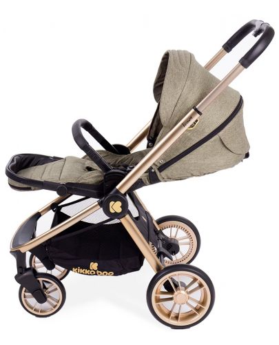 Детска количка 3 в 1 Kikka Boo Vicenza Luxury - Златиста, с кош за количка и столче за кола - 4