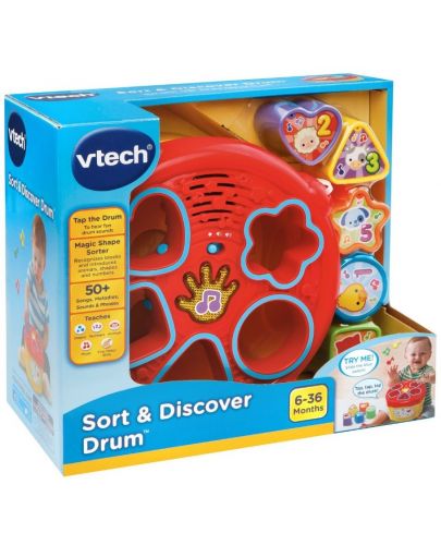 Детска играчка Vtech - Музикален барабан и сортер - 1