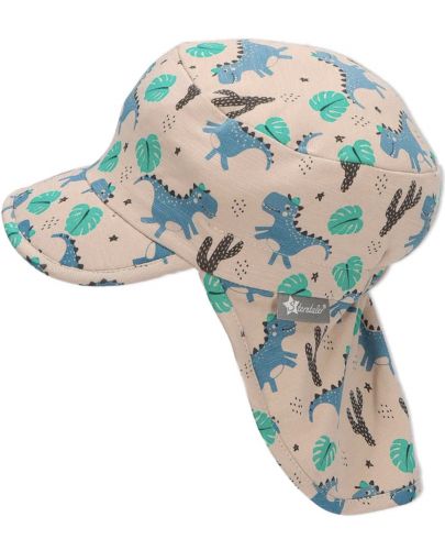 Детска лятна шапка с UV 50+ защита Sterntaler - С динозаври, 47 cm, 9-12 месеца - 2