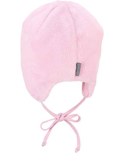 Детска зимна шапка ушанка Sterntaler - Мече, 47 cm, 9-12 месеца, розова - 4