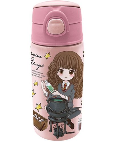 Детска бутилка от неръждаема стомана Graffiti Harry Potter Hermione - Със сламка, 500 ml - 1