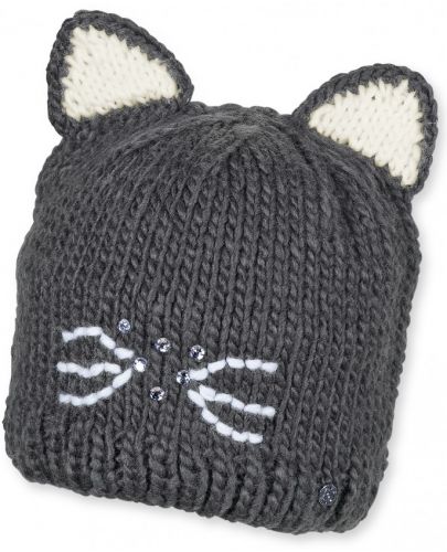 Детска плетена шапка Sterntaler - Коте, 53 cm, 2-4 години - 1