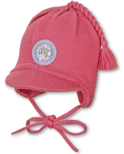 Детска плетена шапка с козирка Sterntaler - За момиче, 45 cm, 6-9 месеца, розова - 1