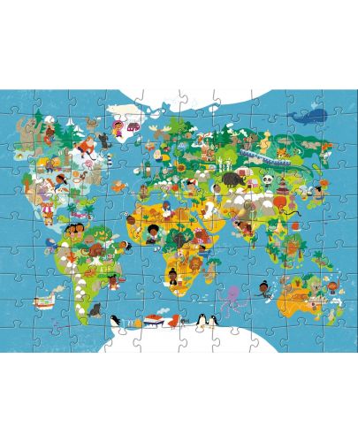 Детски пъзел Haba - Kарта на света, 100 части - 1