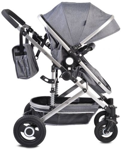 Детска комбинирана количка Moni - Ciara, сива - 4