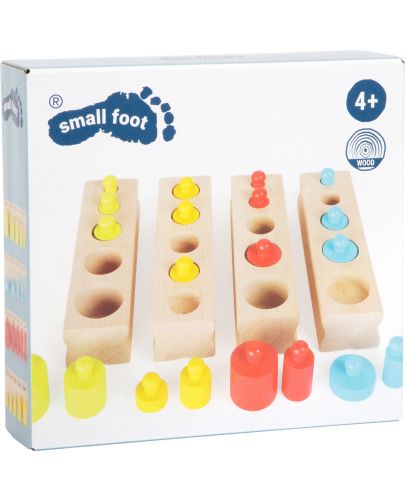 Детска дървена игра Small Foot - Цветни цилиндри - 9