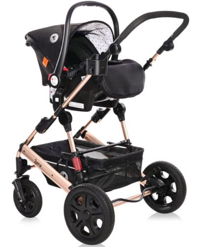 Детска комбинирана количка 3в1 Lorelli - Lora Set, Luxе Black - 6