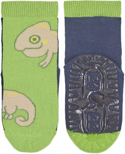 Детски чорапи със силиконова подметка Sterntaler - С хамелеон, 19/20 размер, 12-18 месеца - 2