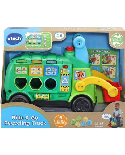 Детска играчка Vtech - Интерактивен камион за рециклиране - 1