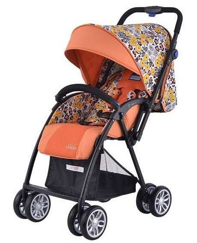 Детска количка 2 в 1 Zooper - Salsa, Оранжева, на цветя - 2