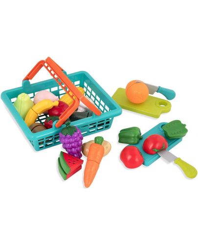 Детски комплект Battat - Кошница за пазар с плодове и зеленчуци - 2