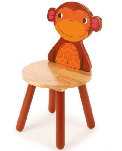 Детско дървено столче Bigjigs - Маймунка - 1