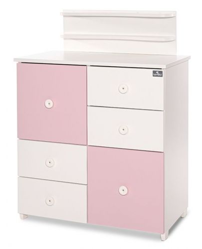 Детски шкаф Lorelli - New, бяло и розово - 4