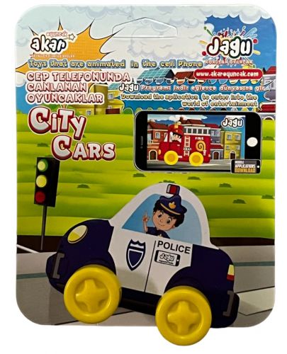 Детска играчка Jagu - Говорещи автомобили, Полицейска кола - 1