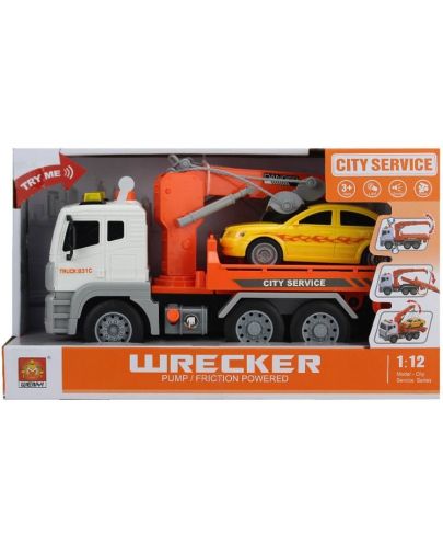 Детска играчка City Service - Камион с кран и кола - 2