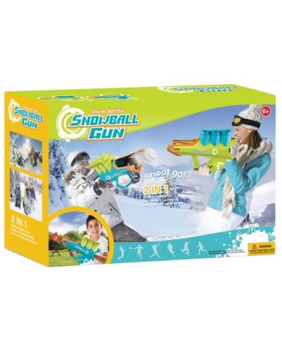 Детски пистолет 2 в 1 GT -  За снежни и пластмасови топки - 6