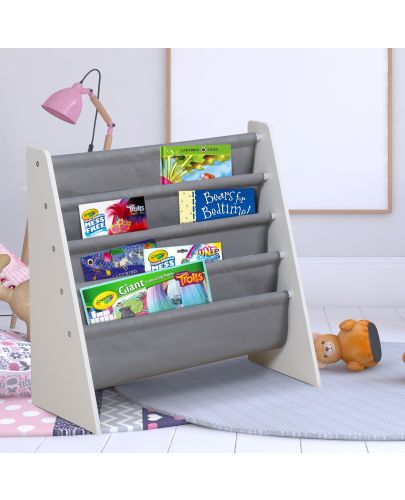 Детска етажерка за книги и играчки Ginger Home - Бяло-сива - 4